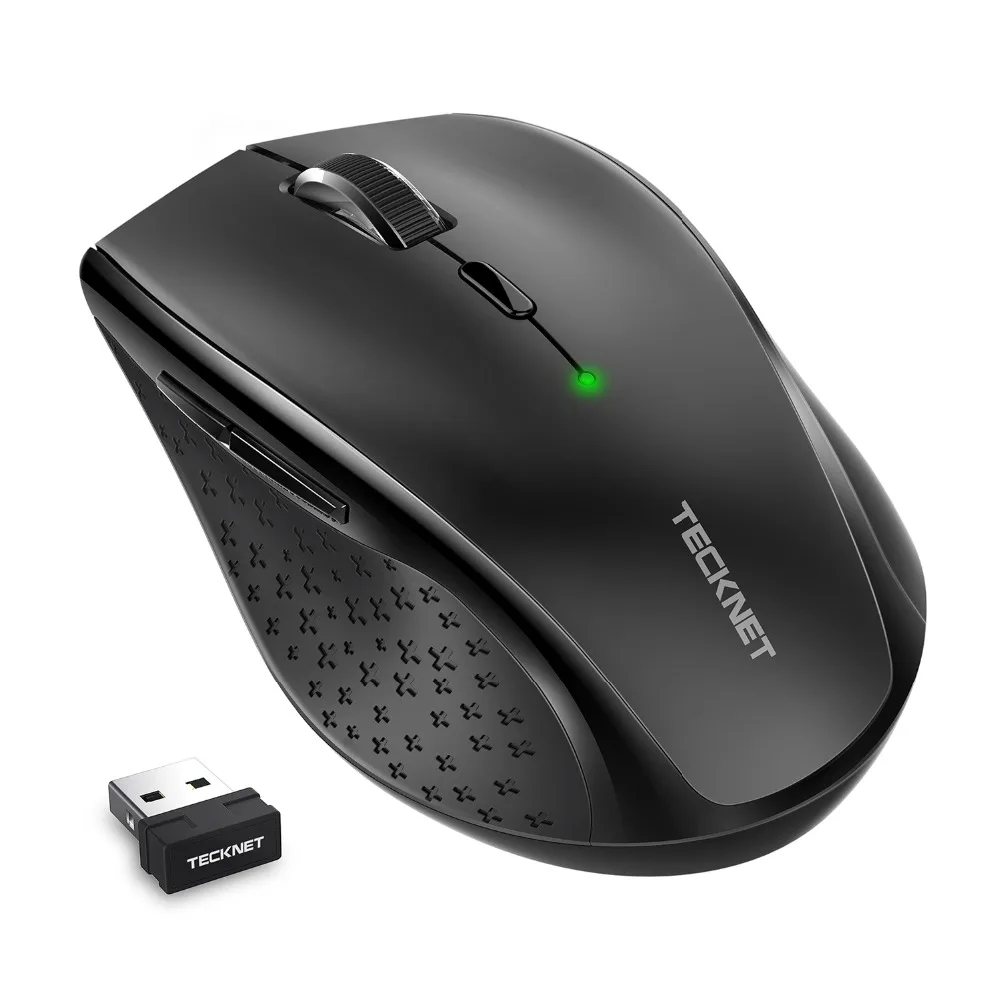 TeckNet Alpha Ergonomic 2.4G Wireless Optical Mobile Mouse with USB Nano Receiver for Laptop PC Computer 6 Buttons