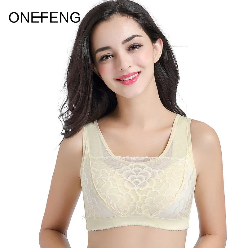 

ONEFENG 1022 Vest-style Without Rims Breast Prosthesis Bra for Post Mastectomy Woman Underwear Hold Silicone Artificial Boobs
