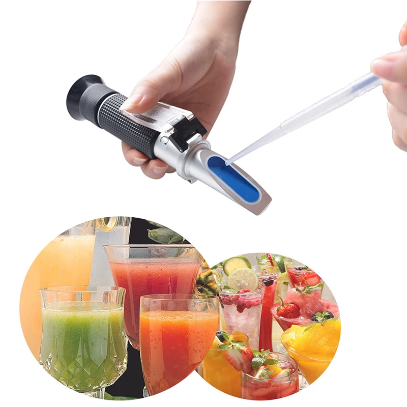 

Handheld Brix Refractometer Fruit Juice Wine Sugar Homebrew Alcohol Tester Tool --M25