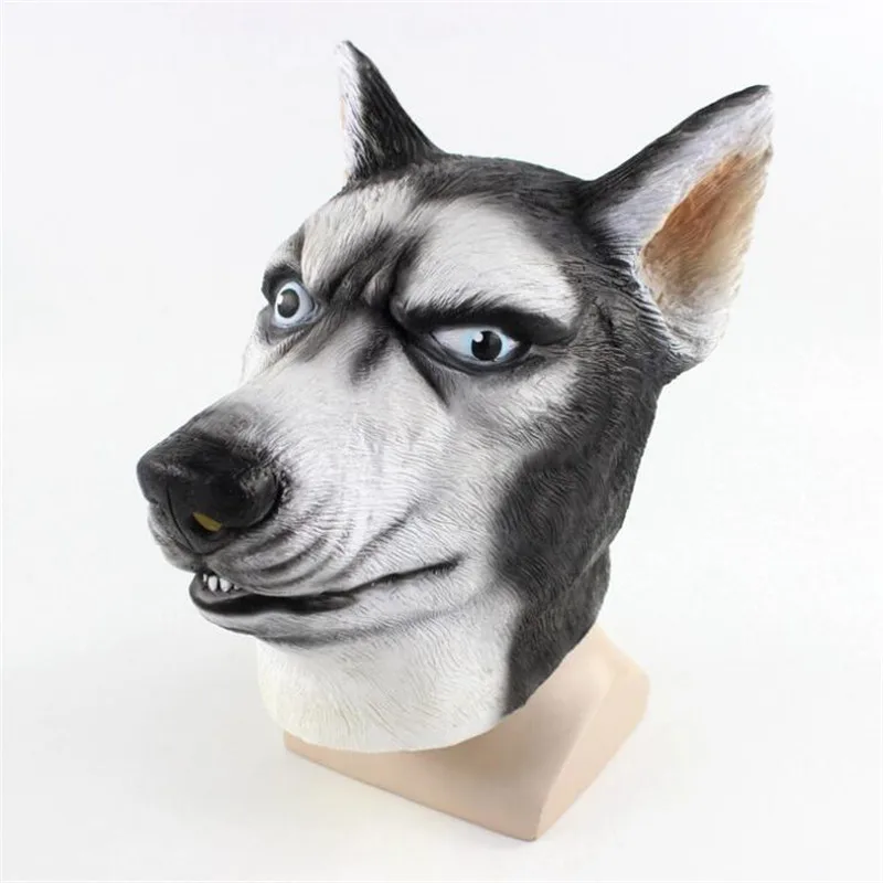 

Animal Fancy Interesting Huskie Funny Husky Dog Mask Cosplay Costumes Accessories Latex Hoods Halloween Props