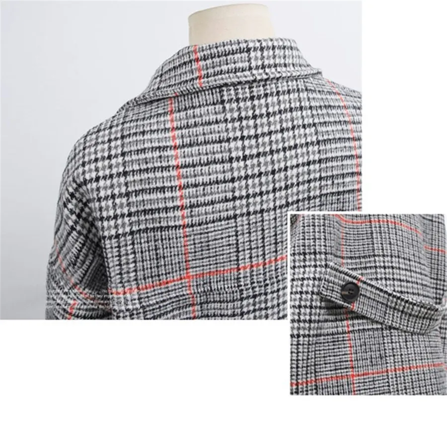 Hodisytian Winter Fashion Women Check Wool Blends Coat Casual Cotton Long Thick Cardigan Female Cashmere Overcoat Plus Size 4XL Hodisytian Winter Fashion Women Check Wool Blends Coat Casual Cotton Long Thick Cardigan Female Cashmere Overcoat Plus Size 4XL