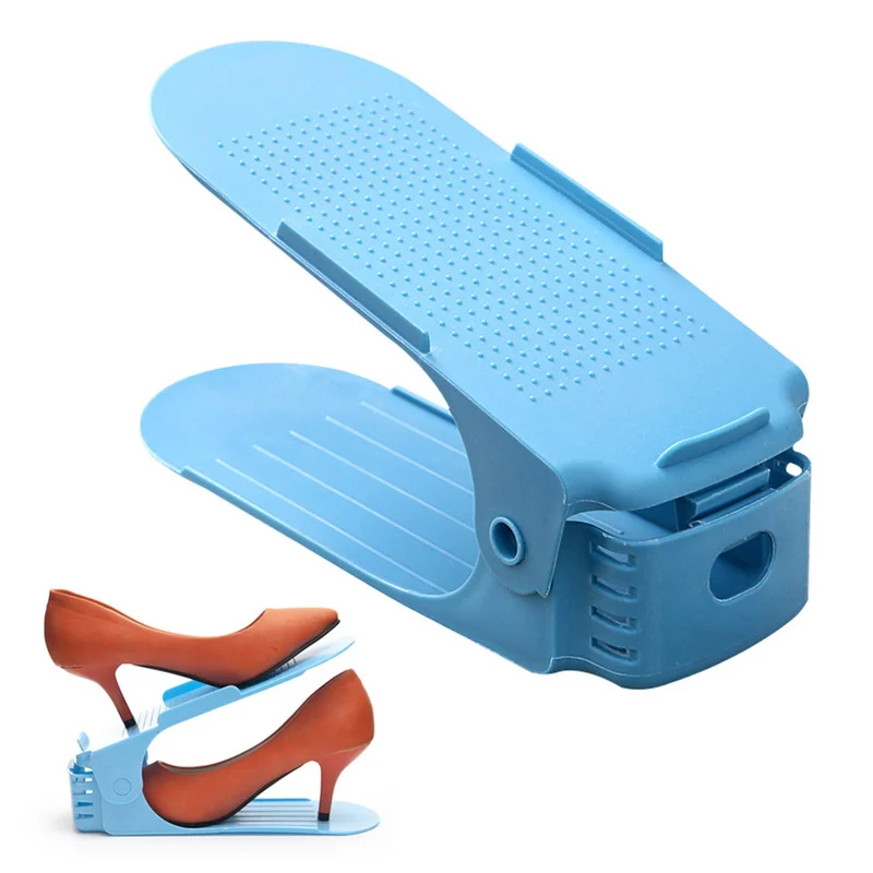 

1Pc Plastic Adjustable Shoe Racks Storage Organizer,Home Double Layer Rack Holder for Men or Ladies Shoes Organizer