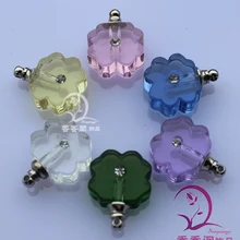 5 шт. Счастливый клевер, ручная работа, ароматическое ожерелье, с украшением в виде кристаллов риса Флаконы, рис, Цепочки и ожерелья пробирки