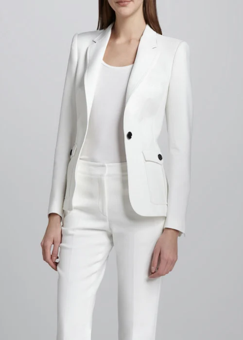 Модные женские дамы изготовленный на заказ белый одной кнопки деловые женские костюмы - Цвет: as picture