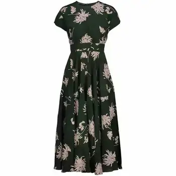 

Women Dress Kate Middleton Princess Floral chrysanthemum Print A-Line Dresses