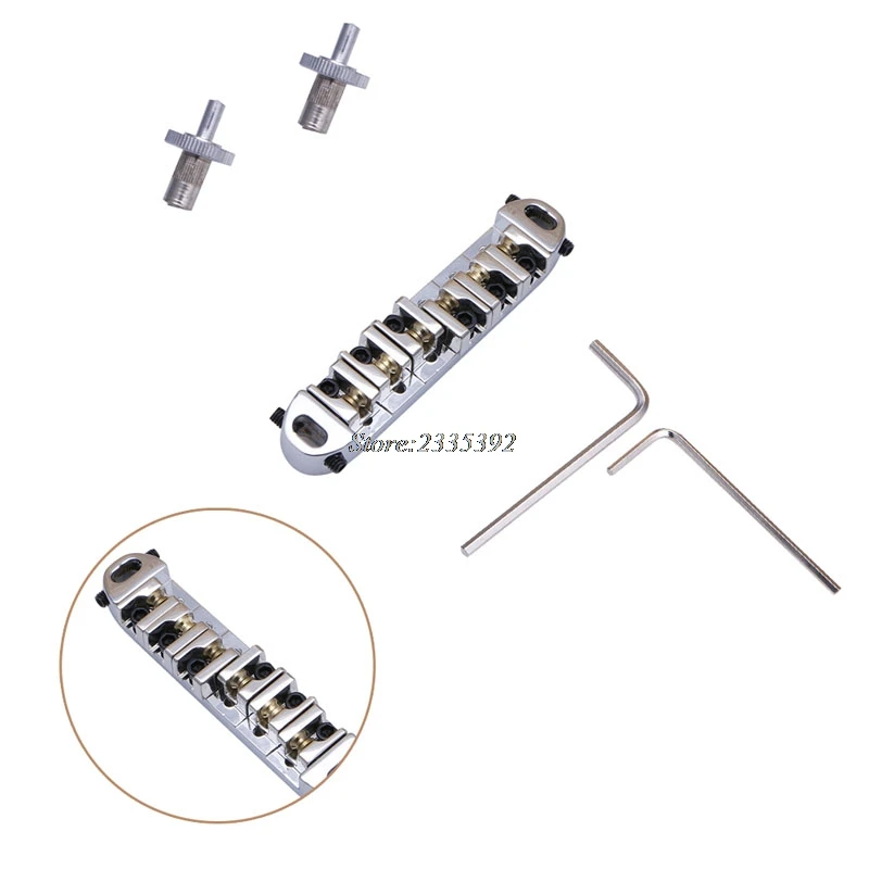 

Roller Saddle Locking Tune-O-Matic Chrome Guitar Bridge For Guitar