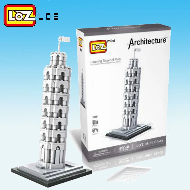 

LOZ Blocks Architecture Toy The Leaning Tower of Pisa Model Educational Toys For Children DIY World Famous Building Model