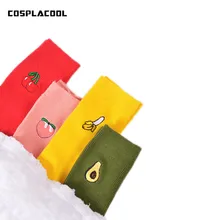 Милые кавайные носки для девочек с мультипликационным принтом фруктов, авокадо, банан, вишня, персик, meias, корейские забавные носки с вышивкой в стиле Харадзюку