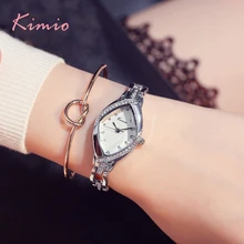 KIMIO Марка роскошные женские часы тонкие циферблата Для женщин Ангельские глазки браслет Часы Нержавеющая сталь часы подарок с коробкой