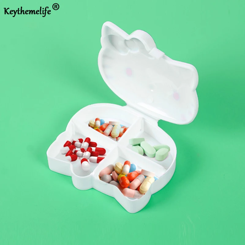 Hello kitty Medical kit 4 Sections Pill Storage Box Compact Kit