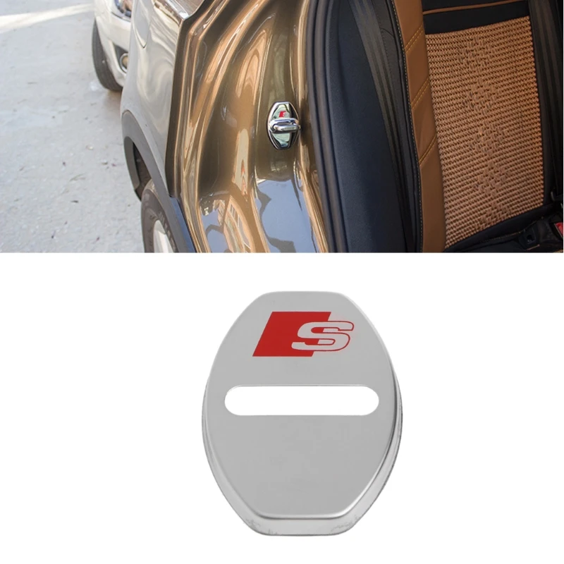 

Stainless Steel Door Lock Decoration Cover Sticker For Audi Q3 Q5 Q7 A4 A6L G6KC