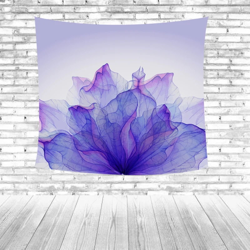 

Simple 3D Tapestry Purple Blue Floral Design Pattern Living Room Bedroom Gift Outdoor Decoration Blanket Picnic Yoga Mat Towel