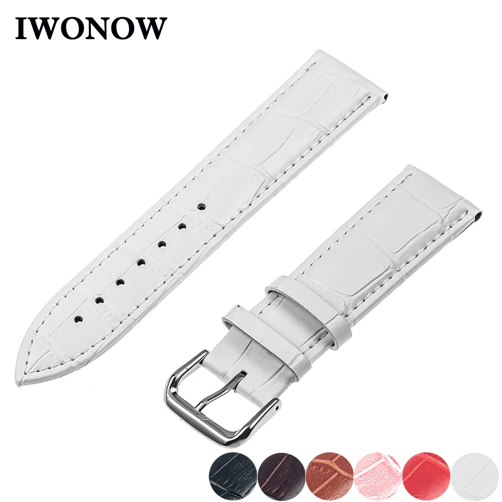 

Genuine Leather Watch Band 12mm 14mm 16mm 18mm 20mm 22mm 24mm Universal Watchband Stainless Pin Buckle Strap Wrist Belt Bracelet