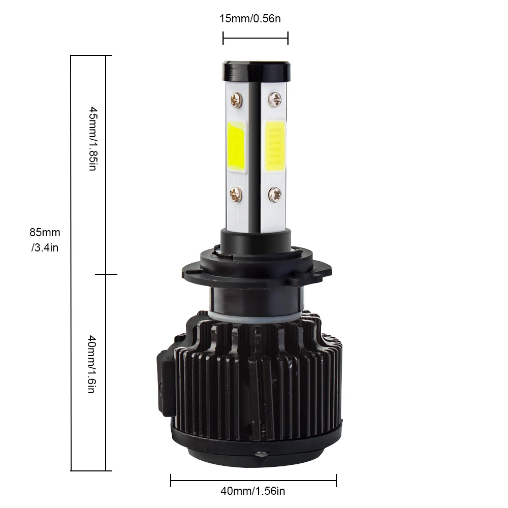 4 стороны люмен COB 100W 11000lm H4 Hi короче спереди и длиннее сзади) H7 H11 9005 9006 автомобиля светодиодный фар автоматические светодиодные лампы для фар головного света и противотуманных фар с возможностью креативного 12v 24v