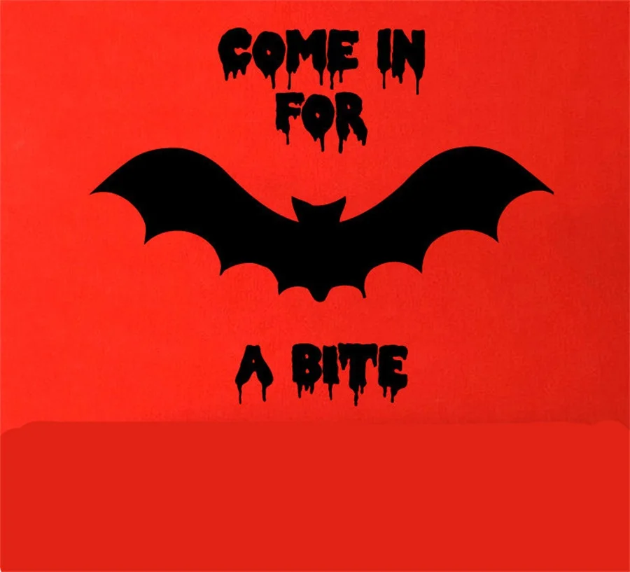 YINGKAI Bat Quotes Come In For A Bite Living Room Vinyl Carving Wall