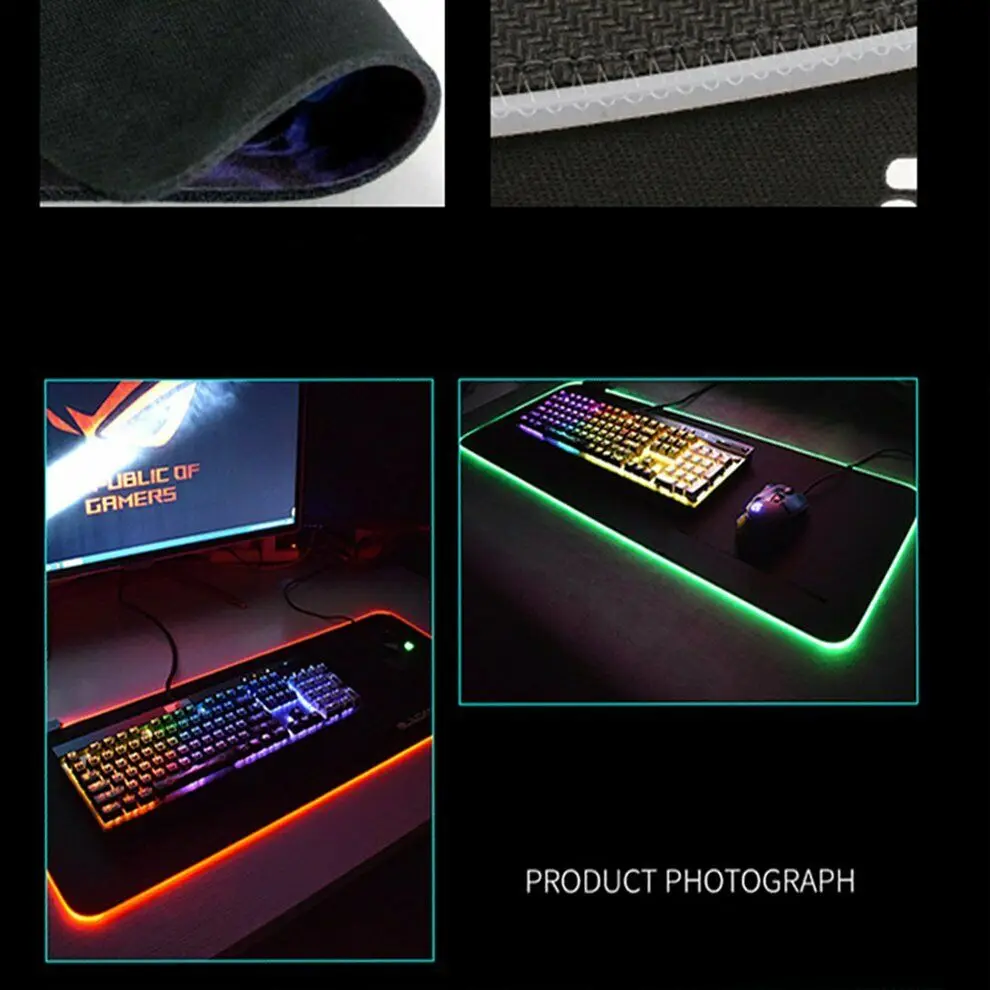 

Super Creative RGB Large Illuminated Gaming Mouse Pad Comfortable Natural Rubber Illuminated Non slip Table Pad