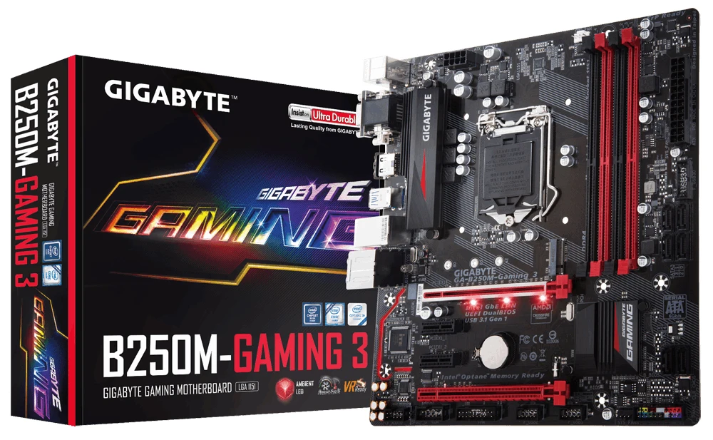 Gigabyte GA B250M GAMING 3 S1151 B250 DDR4 SDRAM DIMM 2133 2400 МГц двойной 64 ГБ Intel|Карты памяти| |