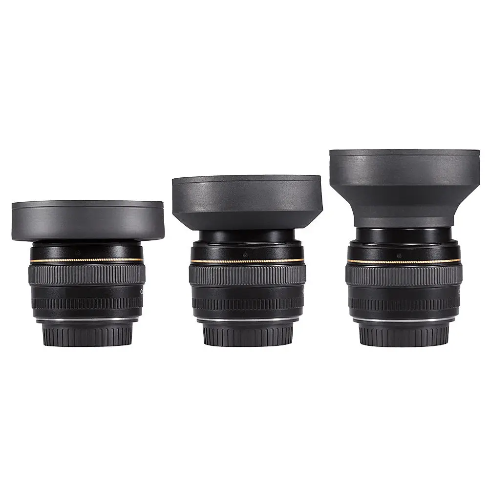 52mm Three Way Rubber Collapsible Camera Lens Hood for Digital Film Camera Lens Accessoriesin