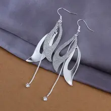 Estilo del verano fine silver plated pendientes 925-sterling-silver joyería de piedra blanco pendientes para para SE324
