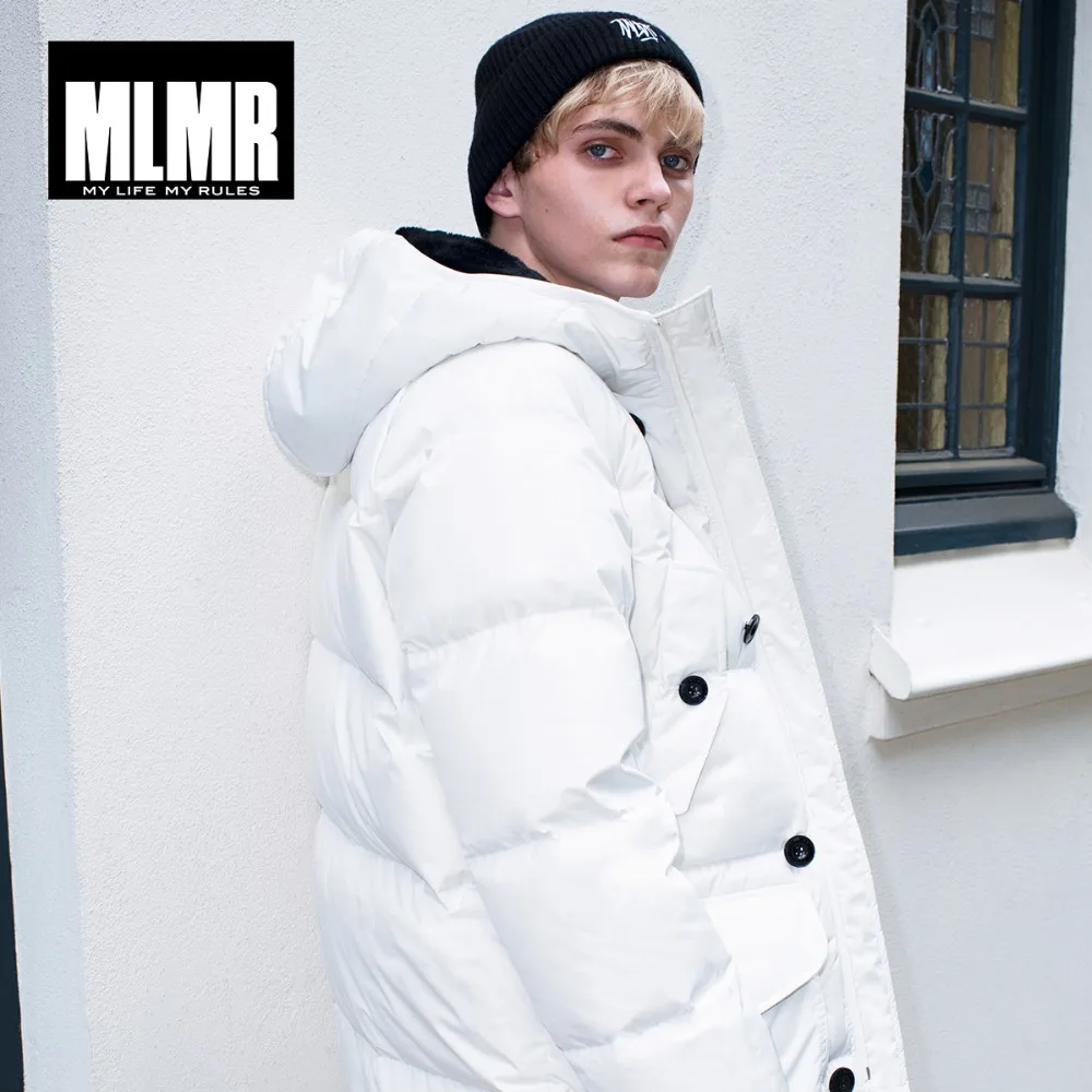MLMR jackjones Средний стиль черный и белый Уличная мода на открытом воздухе Зимний