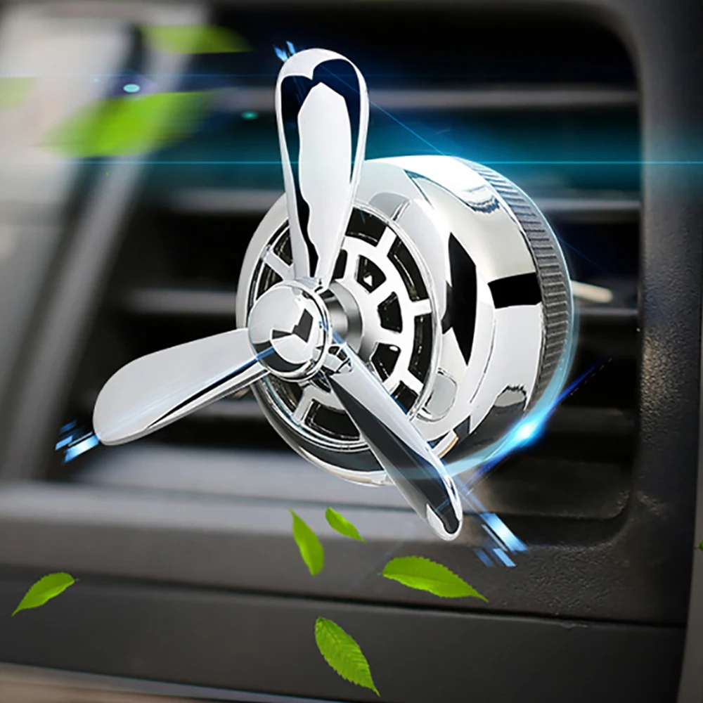 

Car Air Freshener Alloy Air Force 3 Perfume Clip Solid Fragrance Smell Diffuser Automobiles Propeller Aromatic Outlet Vent Clip