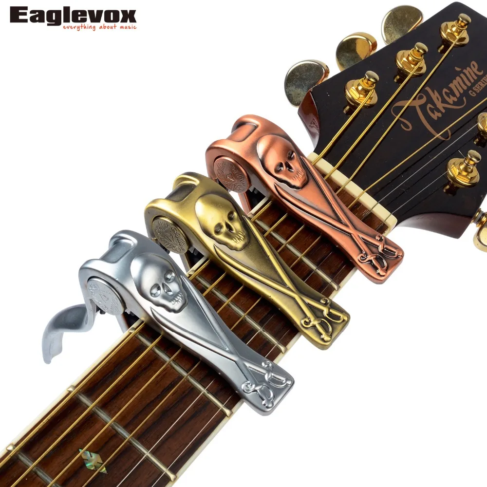 Alice Metal Pirate Skull Capo Clamp For Electric Acoustic Guitar Single
