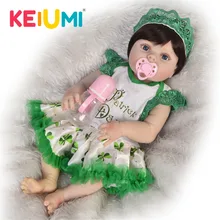 KEIUMI Reborn Девочка детские куклы 23 ''полный силиконовый винил Детские куклы игрушка мода Boneca Reborn Playmates для лучшего подарка на день рождения