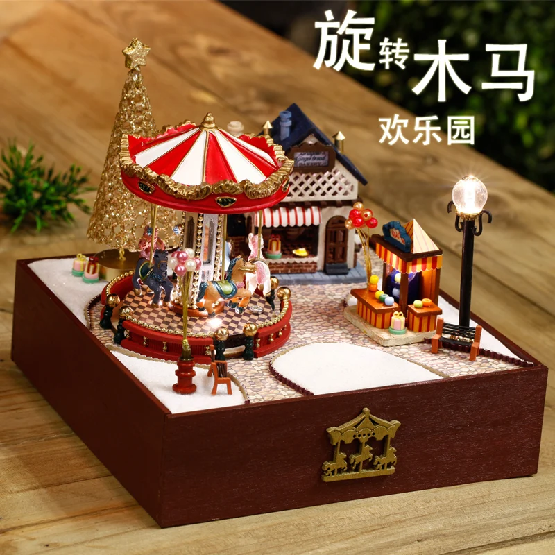 the carousel ornaments boutique diy music box wooden the carousel ornaments boutique diy music box wooden