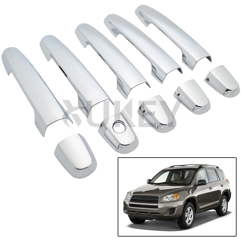 

10pcs For 2006 2007 2008 2009 2010 2011 2012 Toyota RAV4 Chrome Door Handle Cover Trim Molding RAV 4 Bezel Garnish Accessories