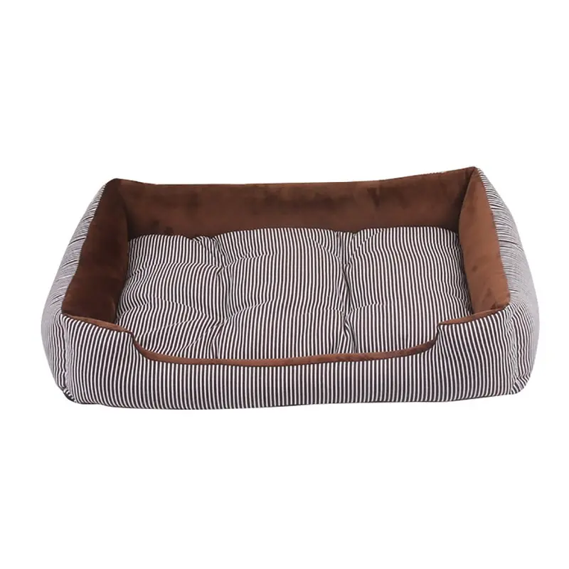 A Pets Dogs Striped Bed Sofa Warm Winter Kennel House Pad For Small Medium Large Dogs Soft Dog Puppy Bed Nest Pet Supplies - Цвет: A