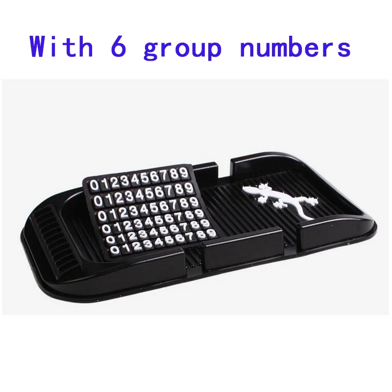 

Car Mat PVC Black Grid Anti-Skid Pad Car Dashboard StickyPad Holder Paste Carpet GPS with Phone Number Prompt Auto Accessories