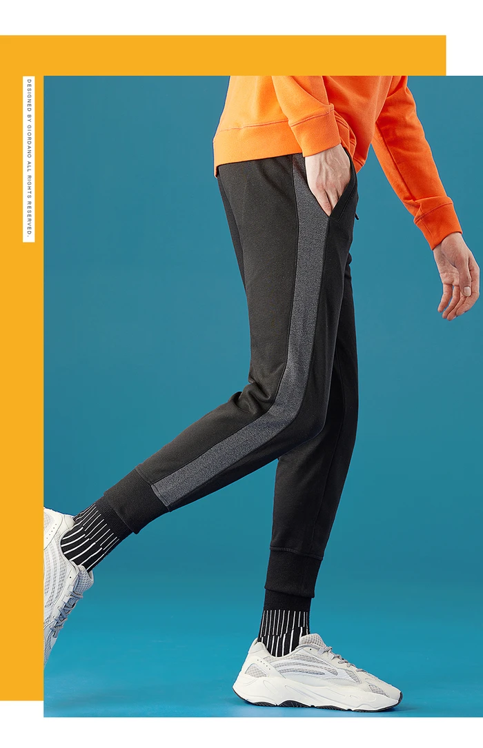 Giordano мужские спортивные эластичные брюки на резинке со шнурком,имеется три варианта данной модели