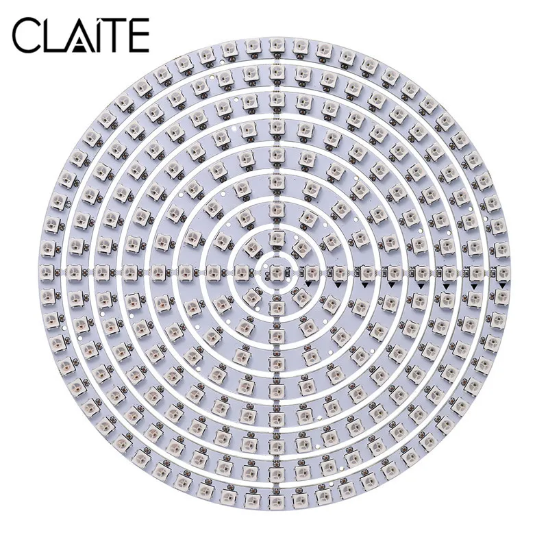 

CLAITE Addressable Pixel WS2812B Ring 1 8 12 16 32 40 48 93 241 LEDs 5050 RGB LED Black Ring Built-in RGB Colorful Lights DC5V