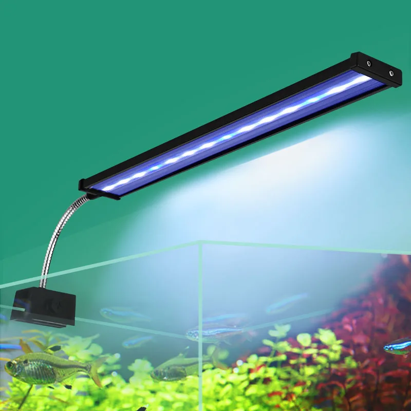 luz para acuario Atyhao Luz LED para acuario resistente al agua con clip para plantas acuáticas iluminación de plantas acuáticas 