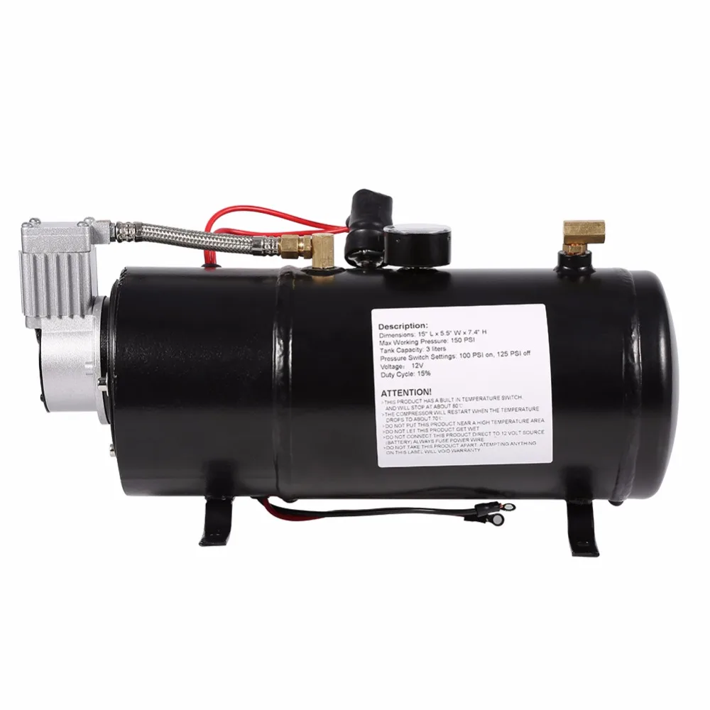 

12V Air Compressor Vehicile Tire Inflator For Truck Pickup On Board With 3 Liter Tank Air Compressor Pump Tyre Inflator Pump