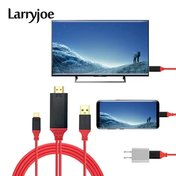 

Larryjoe 2m USB 3.1 Type C to HDMI Converter Cable Type C to HDMI Video Cables Cord Wire Line for Smartphone to HDTV