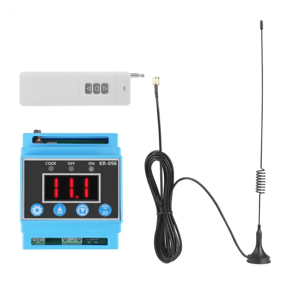 

WALFRONT AC 380V 4000M Pump Controller Pump Wireless Remote Control Switch + Antenna