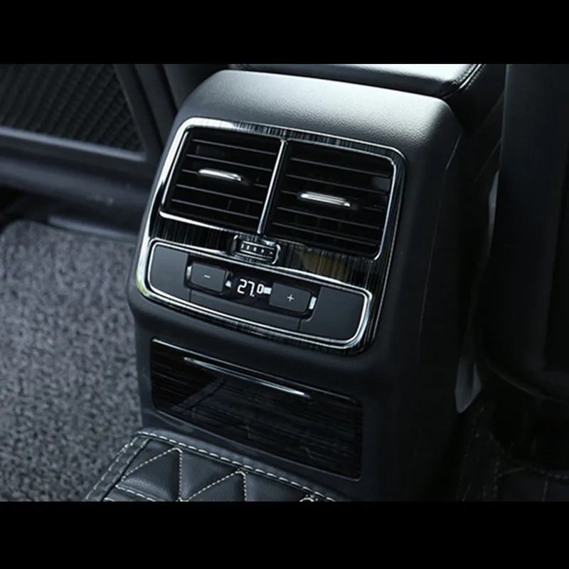 Подлокотник из нержавеющей стали, задняя часть вентиляционного отверстия, декоративная рамка, крышка прикуривателя, панель, Накладка для Audi A4 B9-, автомобильный стиль