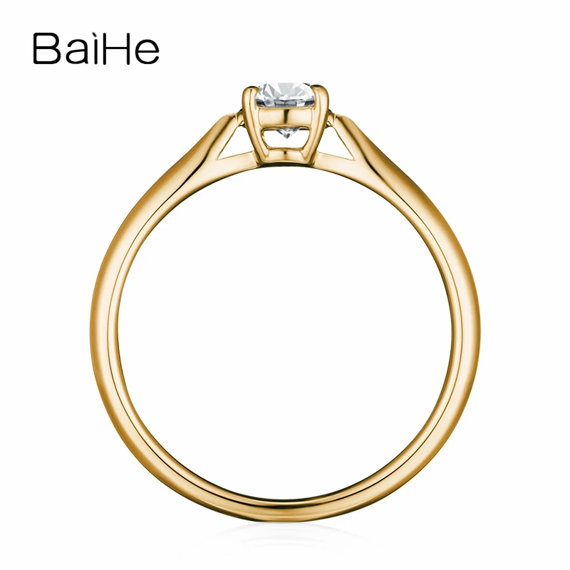 BAIHE однотонное 10K белое золото (AU417) сертифицировано 0.25ct круглый 100% муассанит