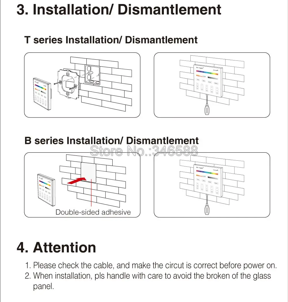 Milight painel de toque inteligente, painel de