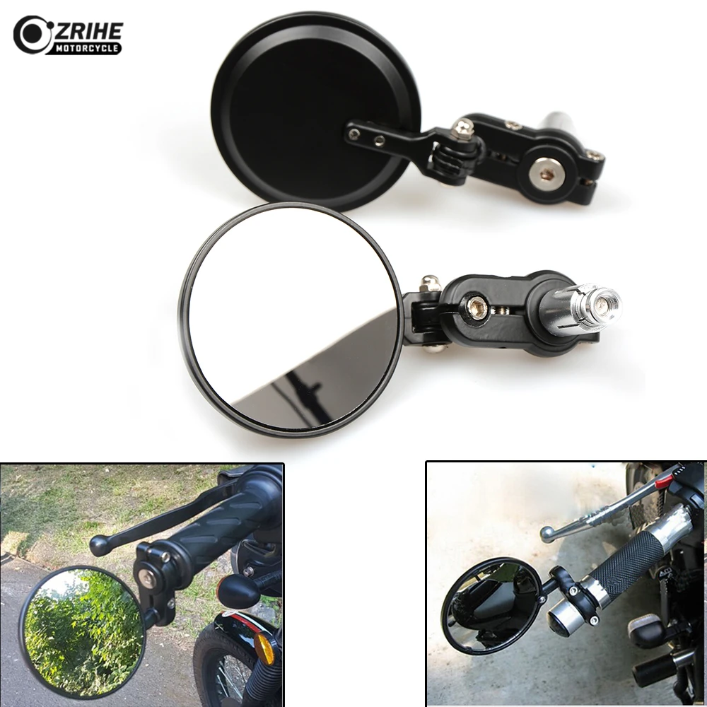 Motorcycle Rear View Mirror Handle Bar End Side Mirrors ATV Chrome Black for SUZUKI GSX R1000 R750 R600 R1300 DL1000 DL650 SV650
