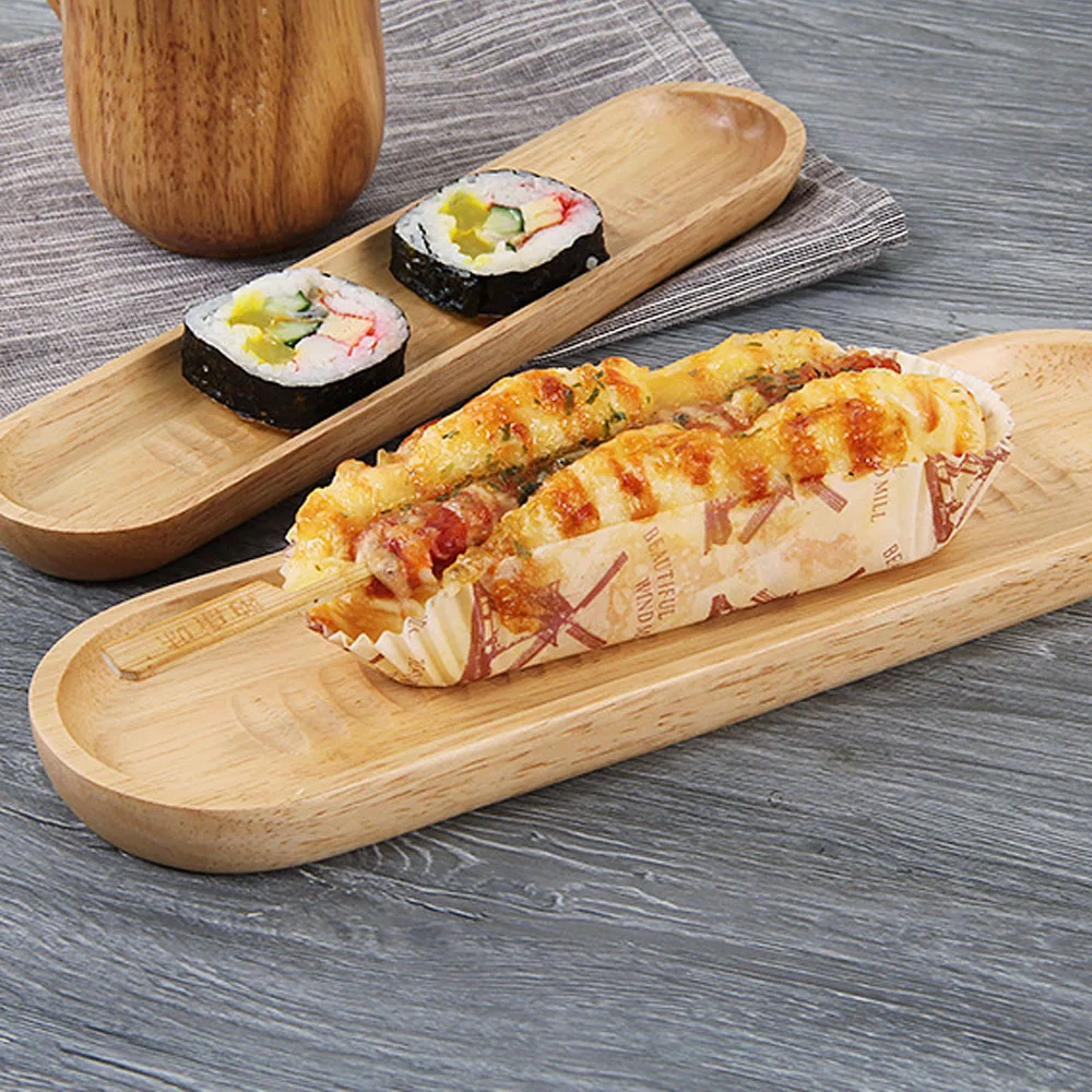 

Japanese Wooden Tray Wood Snacks Dried Fruit Plate Small Large Snack Dish Hotel And Household Rectangular Sushi Plate