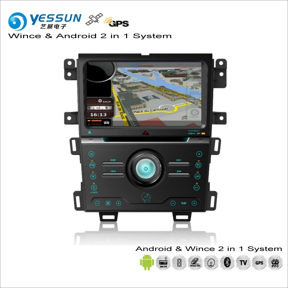 YESSUN для Ford Edge 2013~-Автомобильный Android мультимедийный радио CD dvd-плеер gps Navi Карта Навигация Аудио Видео Стерео система