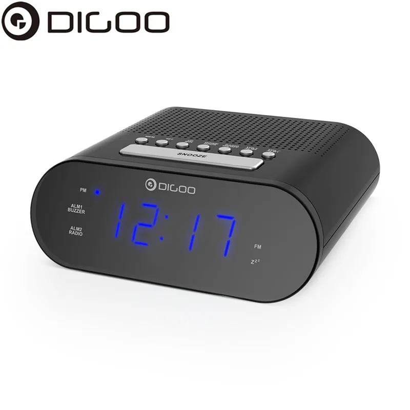 

DIGOO DG-FR200 Smart LED Digital Display Alarm Clock with FM Radio Dual Daily Alarms Weather Station for Smart Home Automation