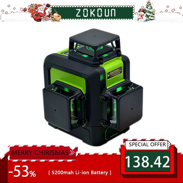 Best Offers Zokoun 3 x 360 3D green beam Lines Laser Level with 5200mah LITHIUM BATTERY and Horizontal And Vertical Lines Working Separately Best Offers Zokoun 3 x 360 3D green beam Lines Laser Level with 5200mah LITHIUM BATTERY and Horizontal And Vertical Lines Working Separately