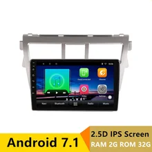 9″ 2+32G 2.5D IPS Android 7.1 Car DVD Multimedia Player GPS For Toyota Vios YARIS 2008 2009 2010-2013 radio stereo navigation