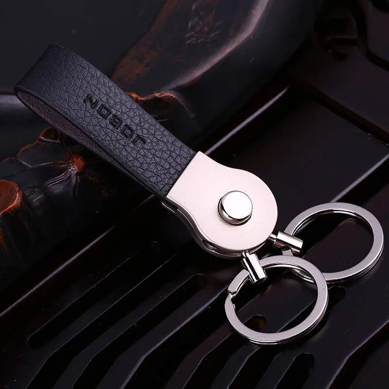 

double loops hanging keychain key ring genuine leather key chain key holder high quality sleutehanger chaveiro llaveros hombre