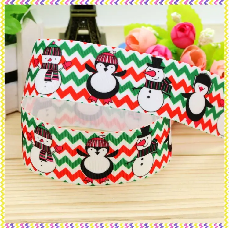 

DUWES 1,5 ''рождественский пингвин, печатная лента, бант из волос, головной убор, украшение, оптовая продажа OEM 38 мм H4338