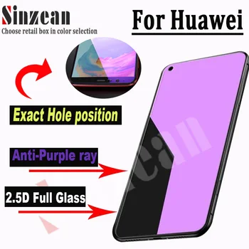 

100pcs For Huawei mate 10 pro/P10 Plus/honor play/V10/V20/Y6/Y7 Pro 2019 2.5D Full Glass EXACT HOLE Anti blue Screen Protector