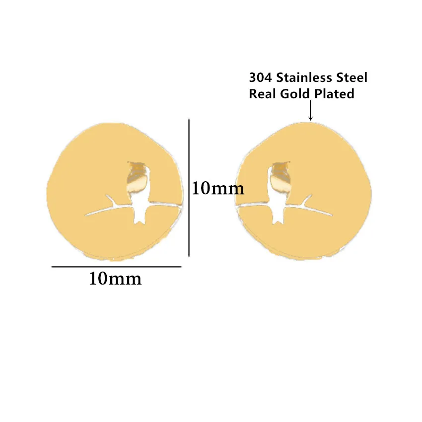 Великолепная сказка милый любовник птица Стад Серьги для женщин заявление ювелирные изделия золото серебро простые геометрические Круглый ухо серьги